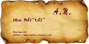 Aba Máté névjegykártya