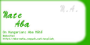 mate aba business card